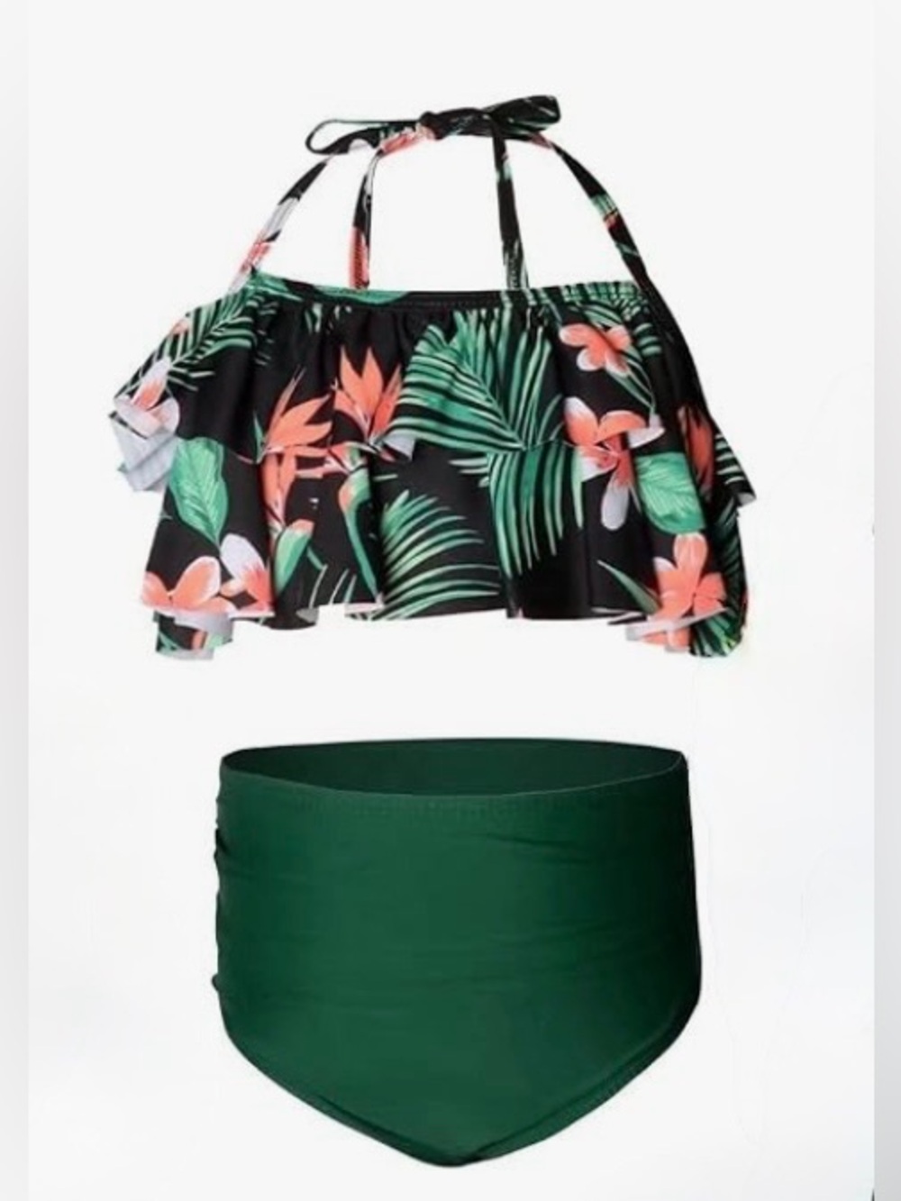 Girls' Tropical Ruffle Two-Piece Swim Set Size 2T-3T NEW